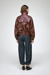 Eli - Dunkelbraune Lederjacke