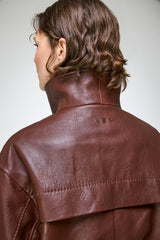 Eli - Dunkelbraune Lederjacke