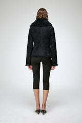 Estela - Schwarze Lammfelljacke