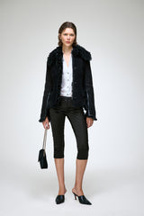 Rita - Schwarze Lammfelljacke