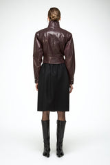 Gaia - Dark Bordeaux Leather Jacket