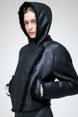 Ida - Schwarze Lammfelljacke