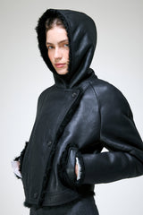 Ida - Schwarze Lammfelljacke