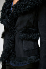 Filipa - Schwarze Lammfelljacke