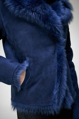 Aurora - Blaue Lammfelljacke
