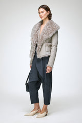 Filipa - Graue Lammfelljacke