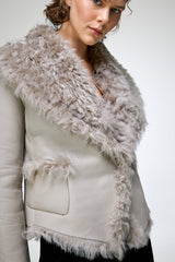 Filipa - Graue Lammfelljacke