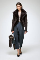 Aurora - Braune Lammfelljacke