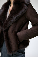 Aurora - Braune Lammfelljacke