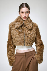 Lua - Kamelbraune Lammfelljacke