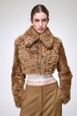 Lua - Kamelbraune Lammfelljacke