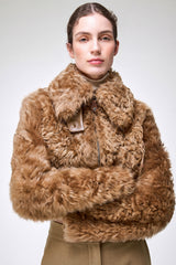 Lua - Kamelbraune Lammfelljacke