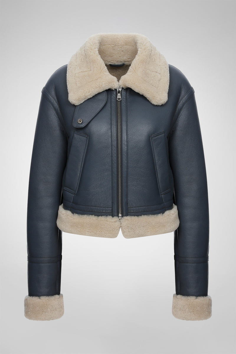 Céleste - Indigo Shearling Jacket