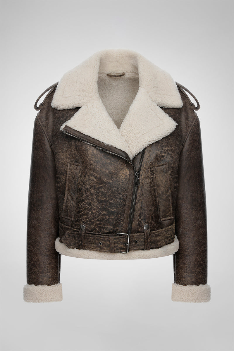 Tierra - Braune Shearling Jacke