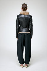 Vittoria - Dunkelbraune Lammfelljacke