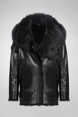 Paige - Stella Schwarze Shearling Jacke