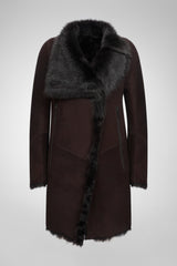 Elena - Schokoladenbrauner Shearling-Mantel