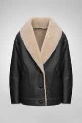 Nila - Braun-beiger Shearling-Mantel