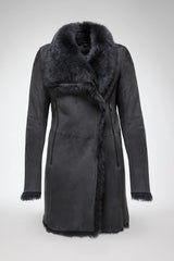 VSP - Kristell - Toscana Anthracite Suede Shearling Coat