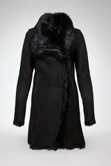 VSP - Kristell - Toscana Black Suede Shearling Coat