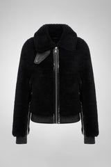 Elise - Schwarze Shearling-Jacke