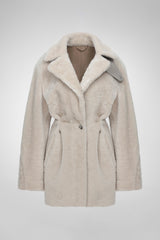 Madeleine - Cremefarbener Shearling-Mantel