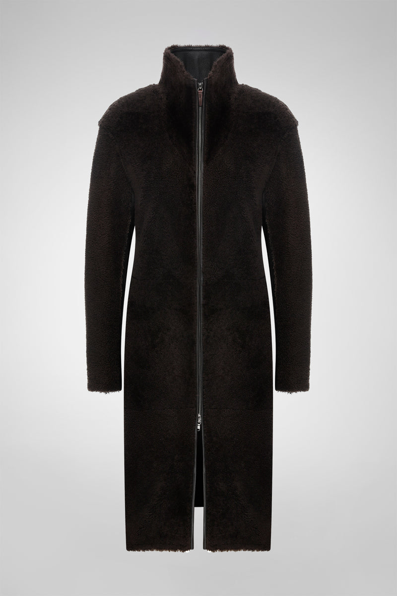 Julia - Brauner Shearling-Mantel