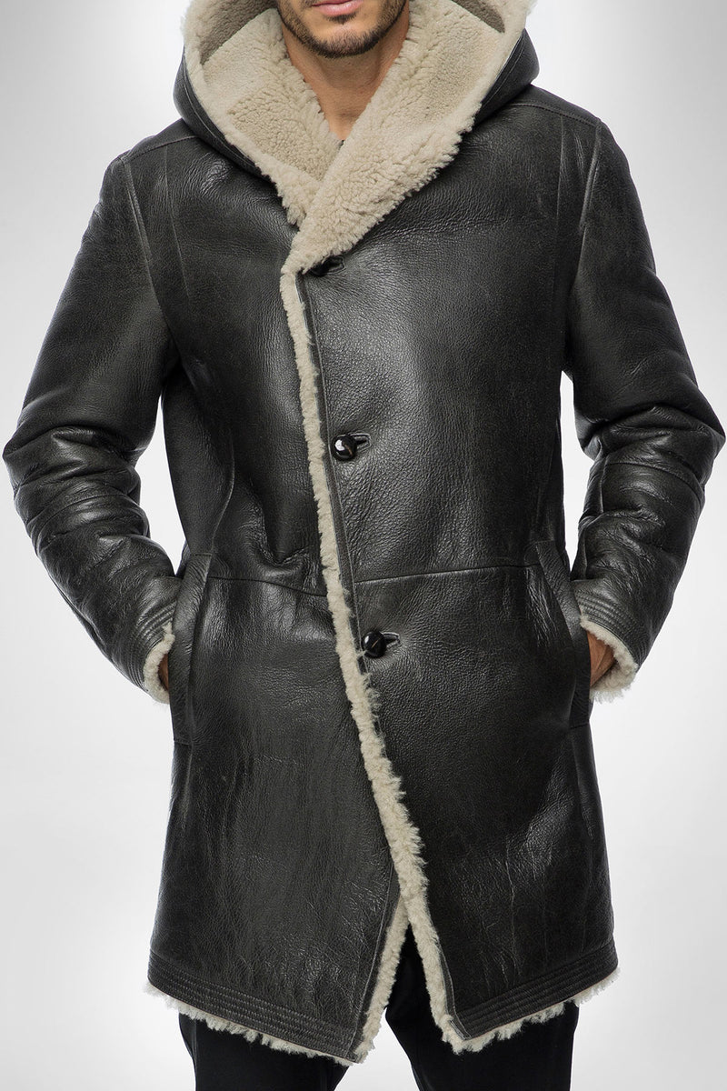 VSP - Teo - Anthracite Shearling Coat