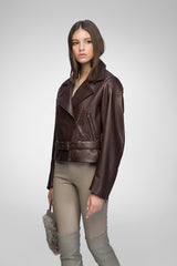 Carla - Bordeaux Leather Jacket