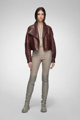 Lavinia - Cherry Leather Jacket