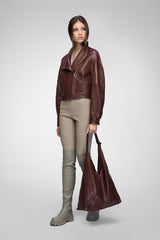 Lavinia - Cherry Leather Jacket