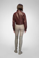 Lavinia - Cherry Leather Jacket