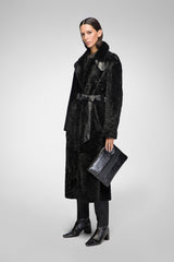 Gabrielle - Schwarzer Shearling-Mantel