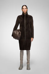 Julia - Brauner Shearling-Mantel