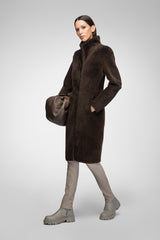 Julia - Brauner Shearling-Mantel