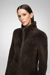 Julia - Brauner Shearling-Mantel