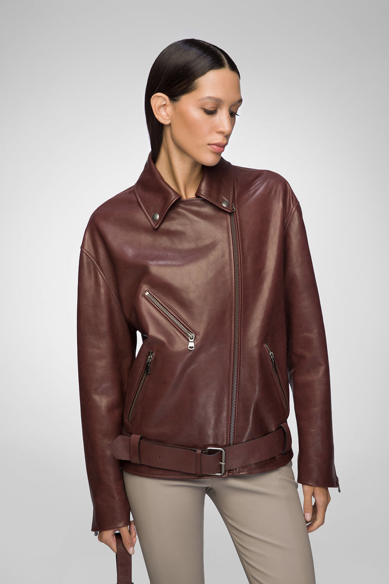 Gisele - Kirsche Lederjacke