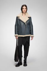 Vincente - Indigofarbener Mantel aus Shearling