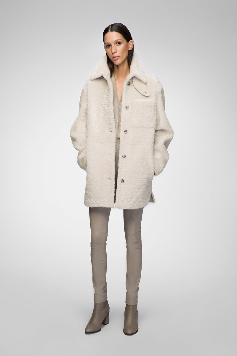 Yuki - Cream Shearling Coat