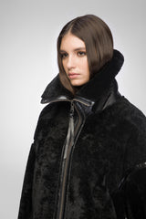 Serena - Black Shearling Jacket