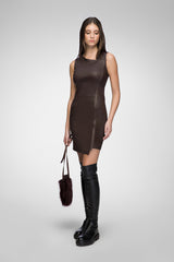 Melina - Bordeaux Leather Dress