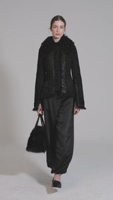 Estela - Schwarze Lammfelljacke