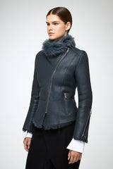 VSP - Renata - Clotho Indigo Shearling Jacket