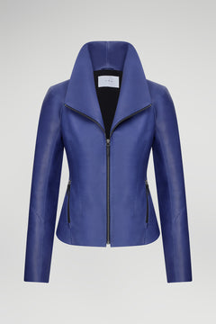 Fleur - Indigo Leather Jacket
