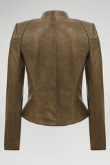 Brauner Lederjacke