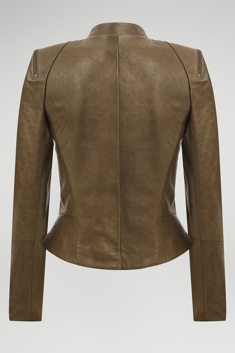 Brauner Lederjacke