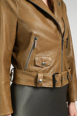 Camel Lederjacke