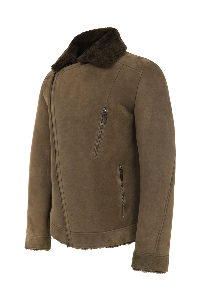 David - Brauner Tabak Lammfelljacke